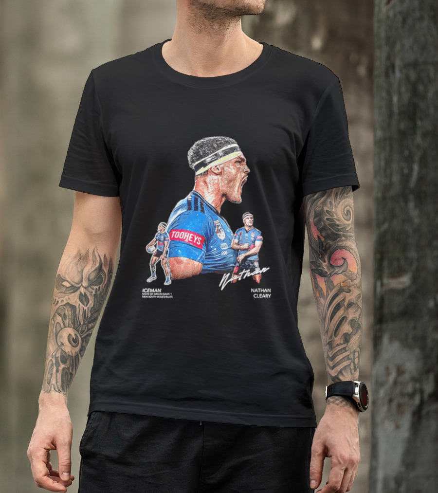 Tooheys Nathan Cleary NSW Blues Rugby Player Collage T-Shirt