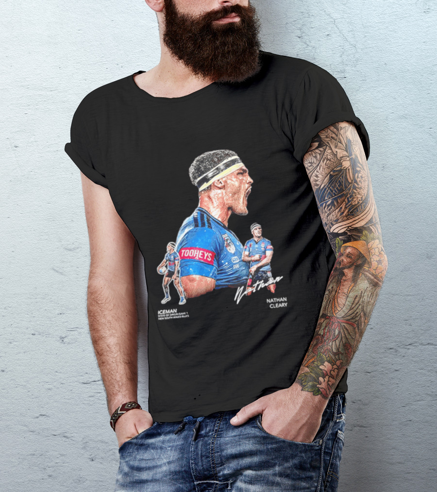 Tooheys Nathan Cleary NSW Blues Rugby Player Collage T-Shirt