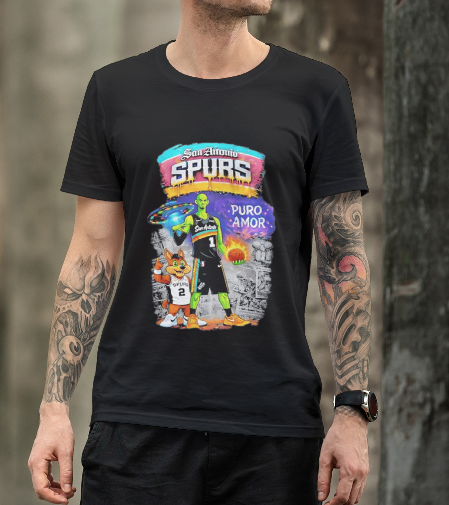 San Antonio Spurs Alien Basketball Puro Amor Fiesta Vibes T-Shirt