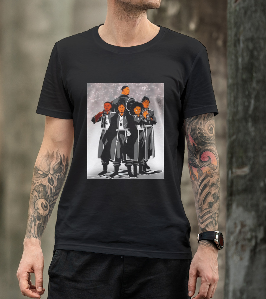 San Antonio Spurs Anime Player Characters 4 5 Basketball Team T-Shirt