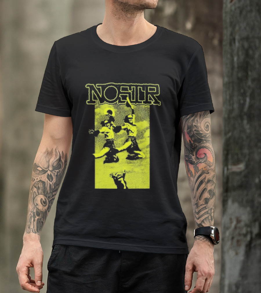 NOSTR Cheerleader Cartoon Character In Bold Font T-Shirt