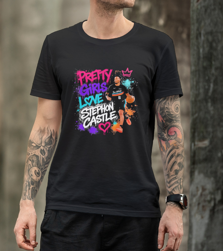 San Antonio Spurs Pretty Girls Love Stephon Castle Basketball T-Shirt
