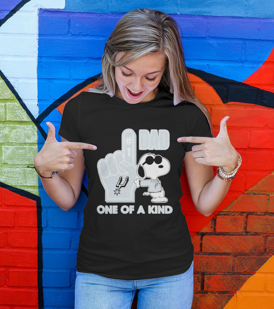 Snoopy Wearing Sunglasses With Spurs Foam Finger One Of A Kind Dad T-Shirt