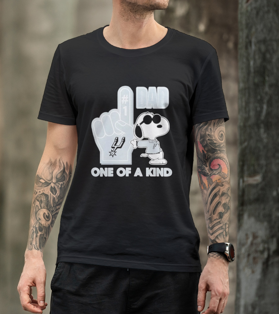 Snoopy Wearing Sunglasses With Spurs Foam Finger One Of A Kind Dad T-Shirt