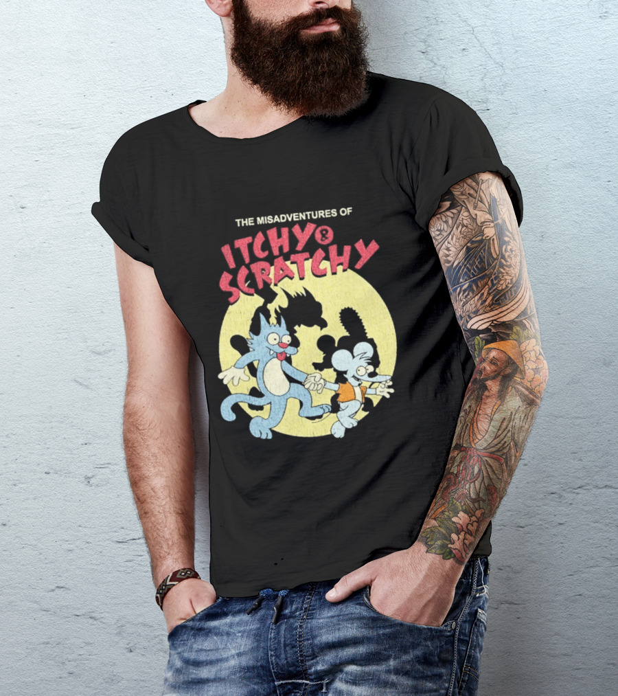 The Misadventures Of Itchy Scratchy Cartoon Characters T-Shirt