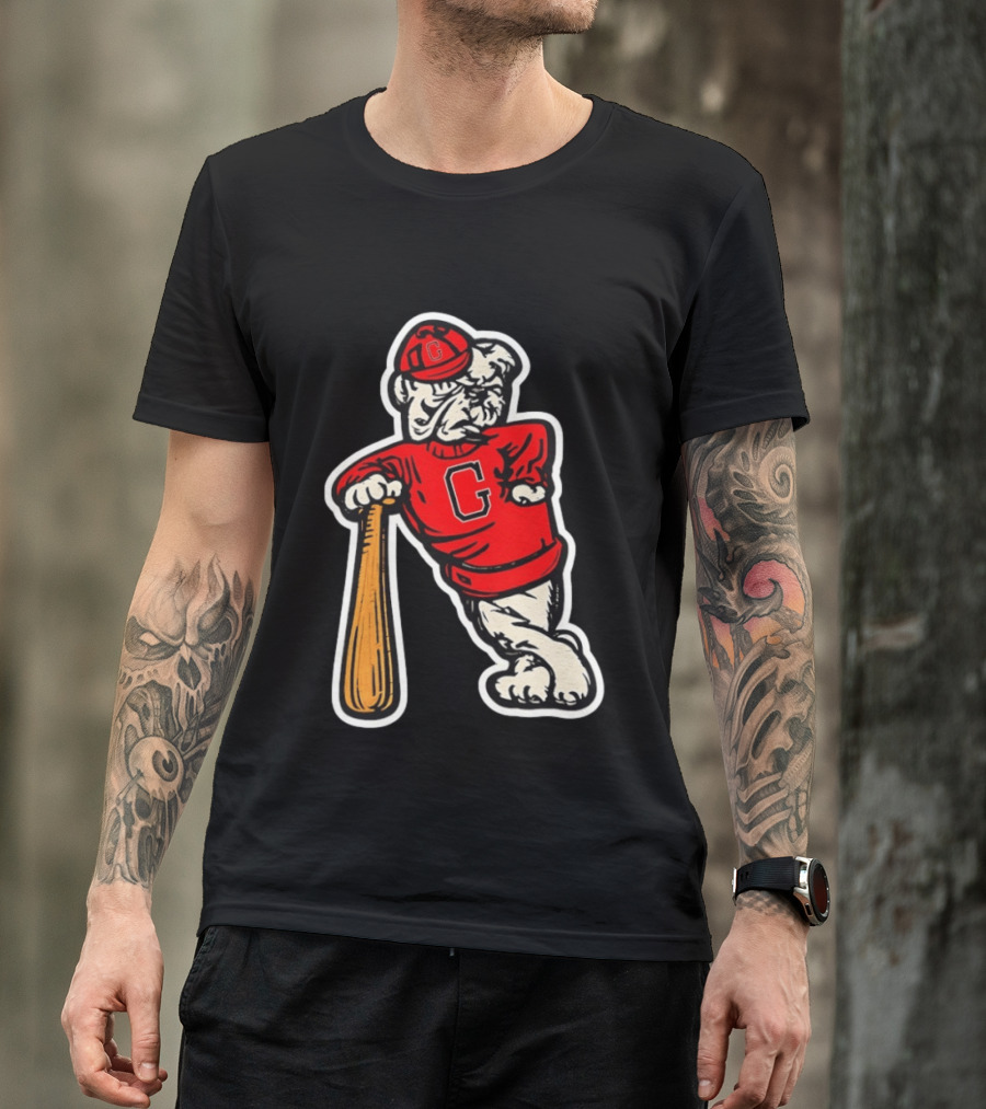 University Of Georgia Bulldogs Baseball Mascot Vintage Collegiatejára T-Shirt