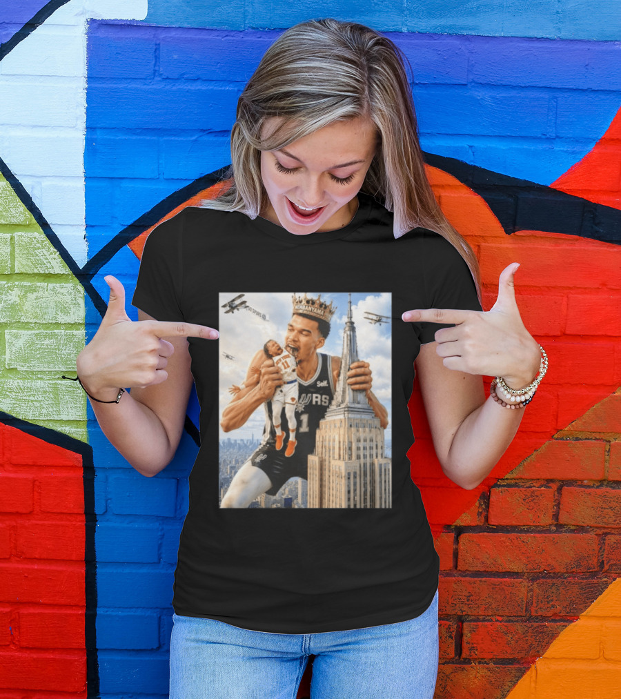 Victor Wembanyama Spurs Empire State Building Jalen Brunson Let's Go Spurs T-Shirt