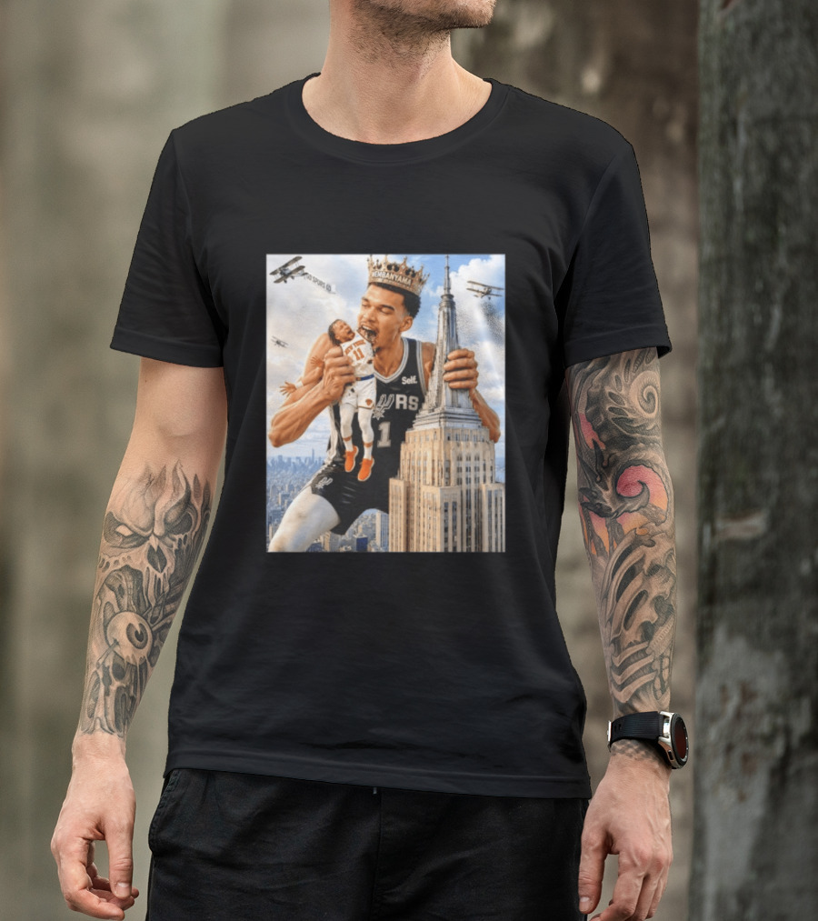 Victor Wembanyama Spurs Empire State Building Jalen Brunson Let's Go Spurs T-Shirt
