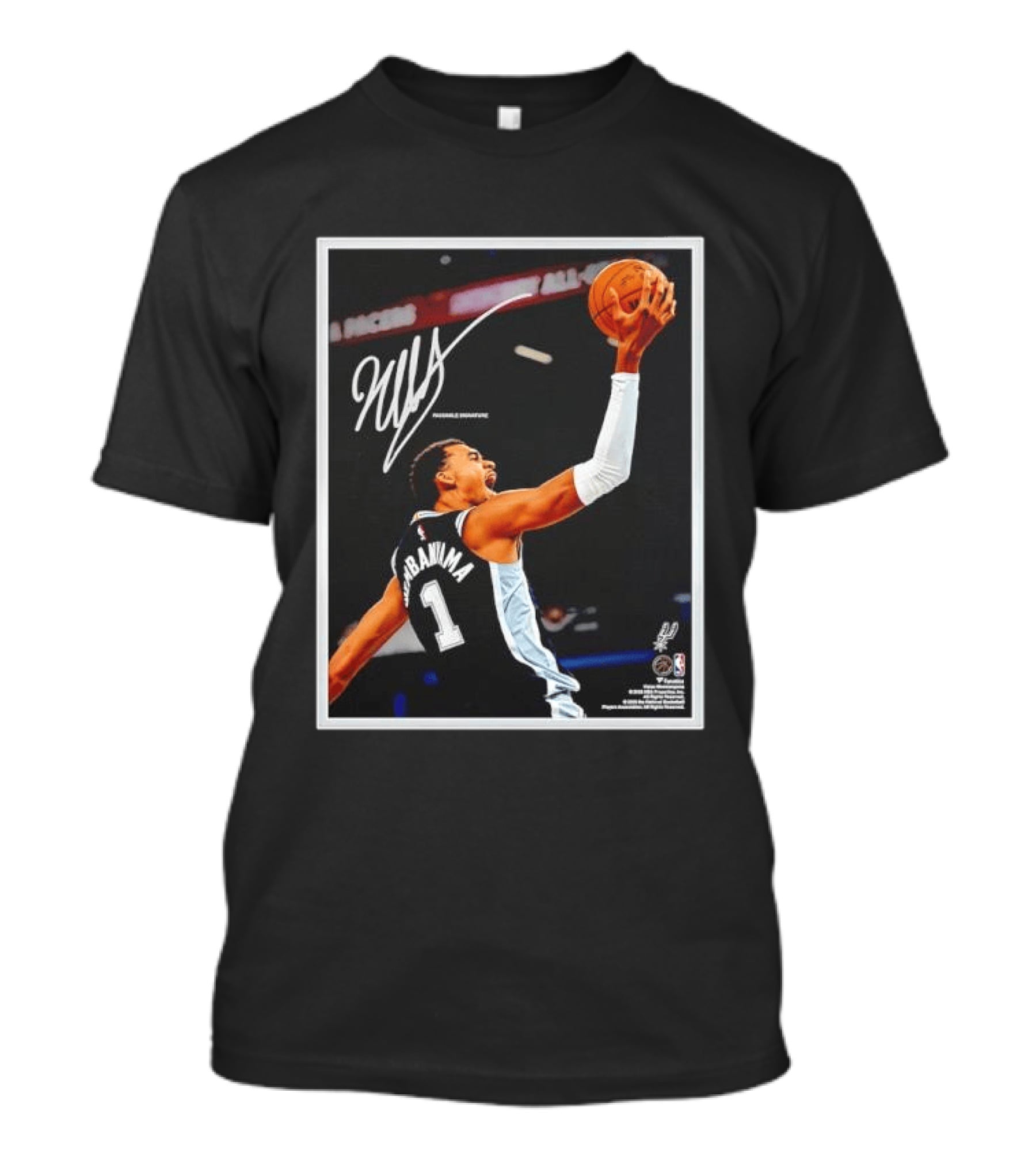 Victor Wembanyama Autographed San Antonio Spurs NBA Action Print Framed T-Shirt