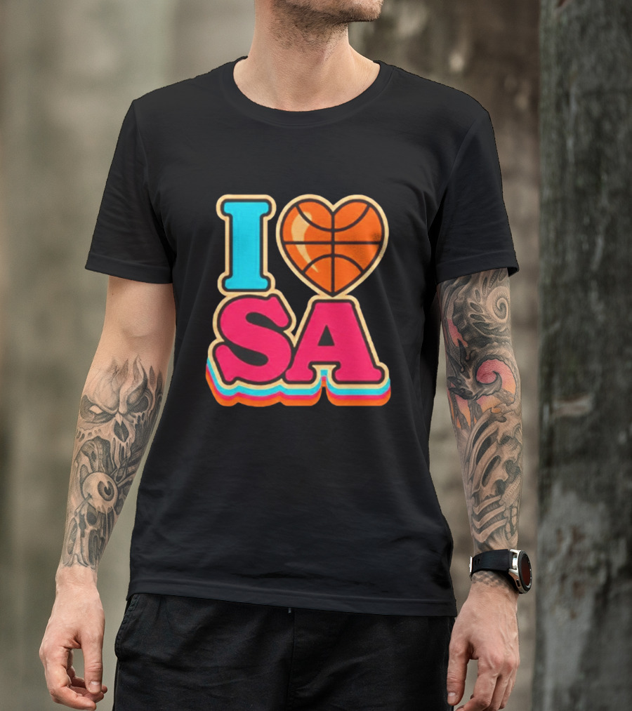I Heart SA Basketball San Antonio Sports Fan Gear T-Shirt