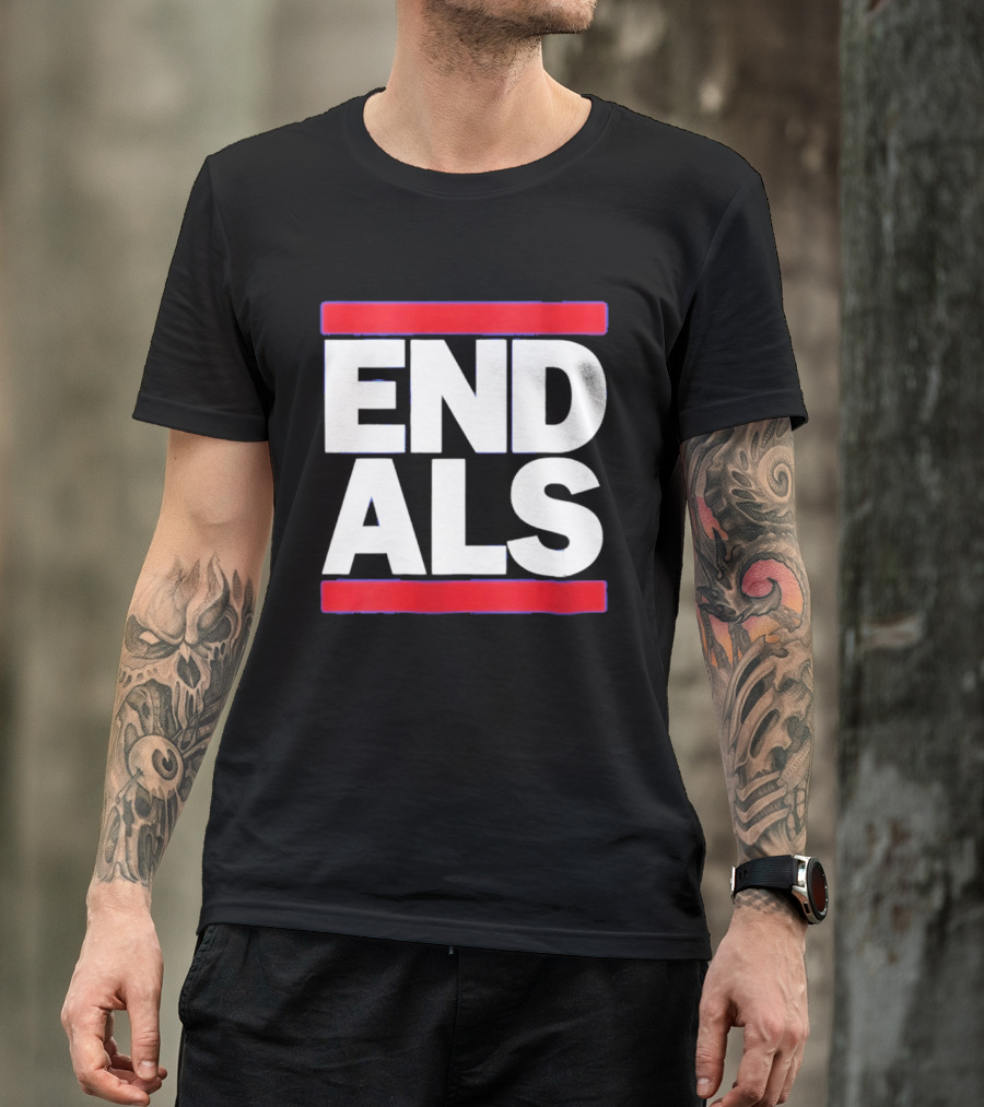 Chicago Cubs Lou Gehrig Day End ALS Campaign Red Blue T-Shirt