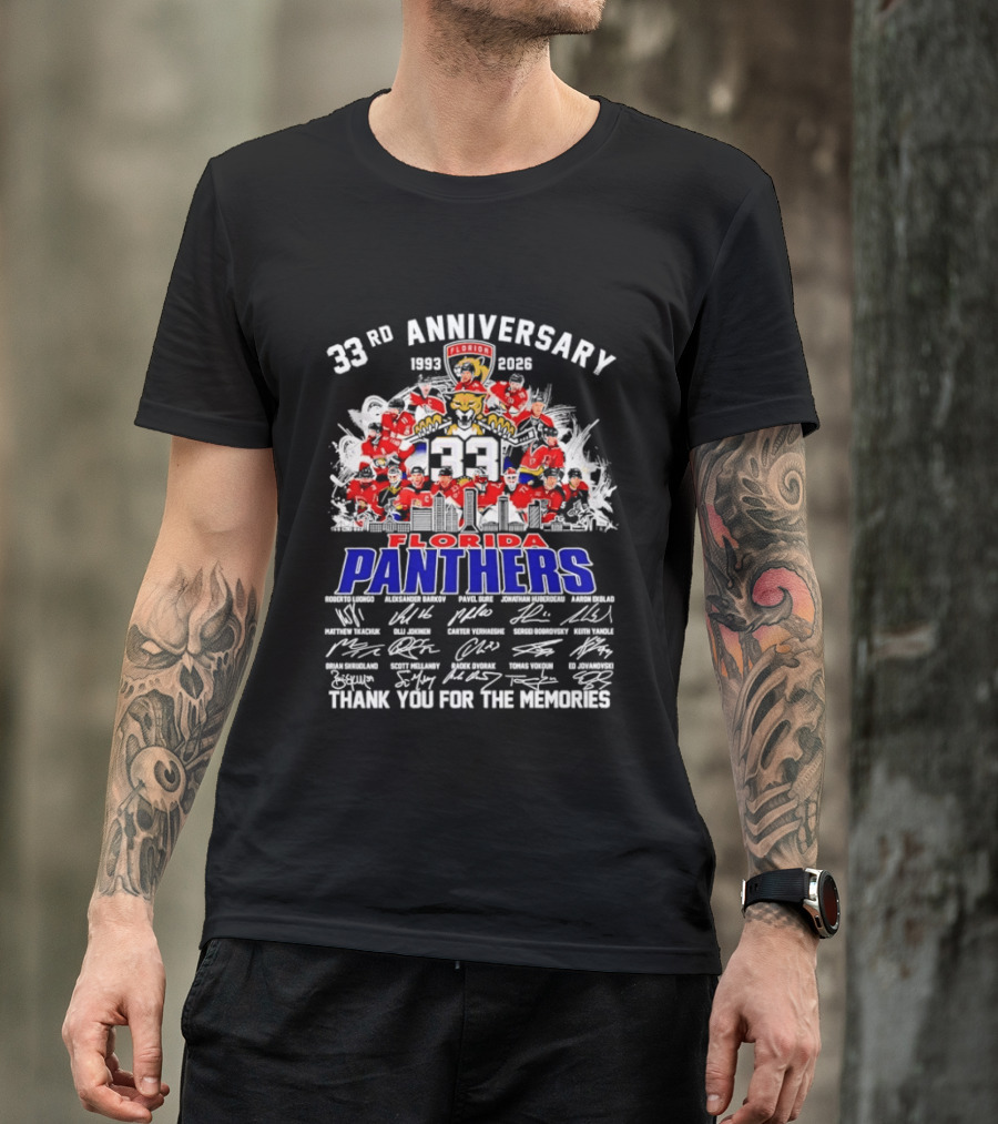 Florida Panthers 33rd Anniversary 1993 2026 Thank You For The Memories T-Shirt