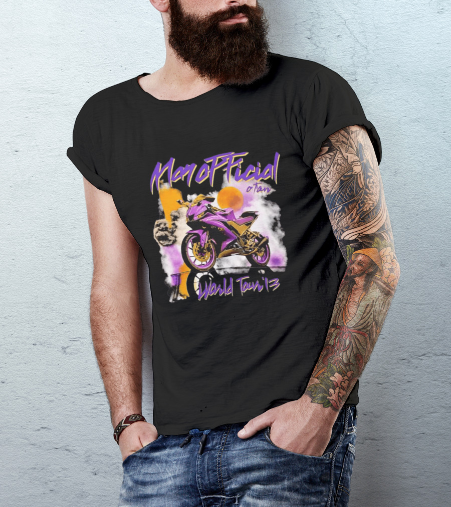 ManOfficial OTan World Tour 13 Motorcycle Purple Sunset T-Shirt