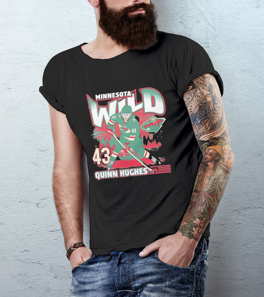 Minnesota Wild Quinn Hughes 43 Hockey Team Player Number T-Shirt