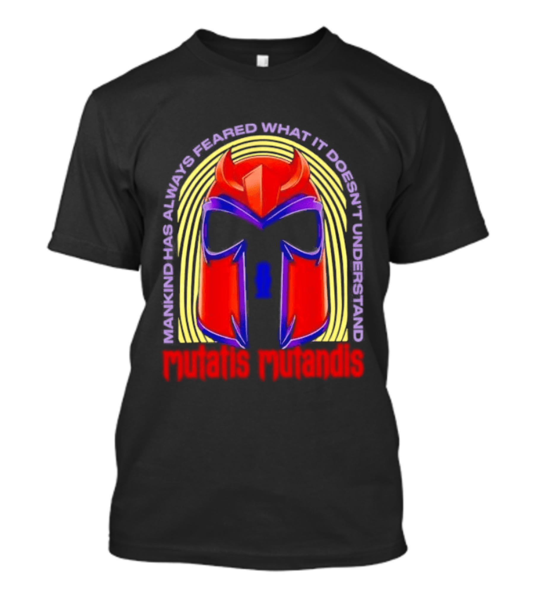 Mutatis Mutandis Mankind Has Always Feared What It Doesn't Understand Red Mask T-Shirt