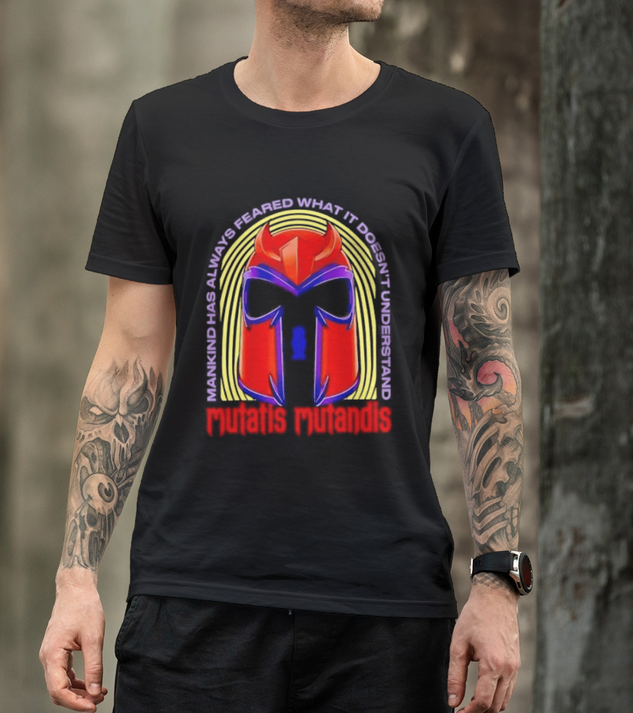 Mutatis Mutandis Mankind Has Always Feared What It Doesn't Understand Red Mask T-Shirt