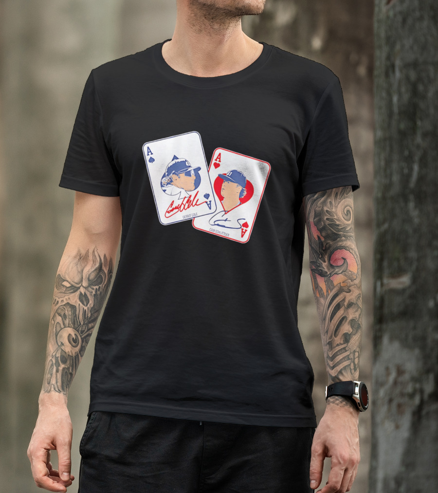New York Yankees Gerrit Cole Cam Schlittler Pocket Aces Playing Cards T-Shirt