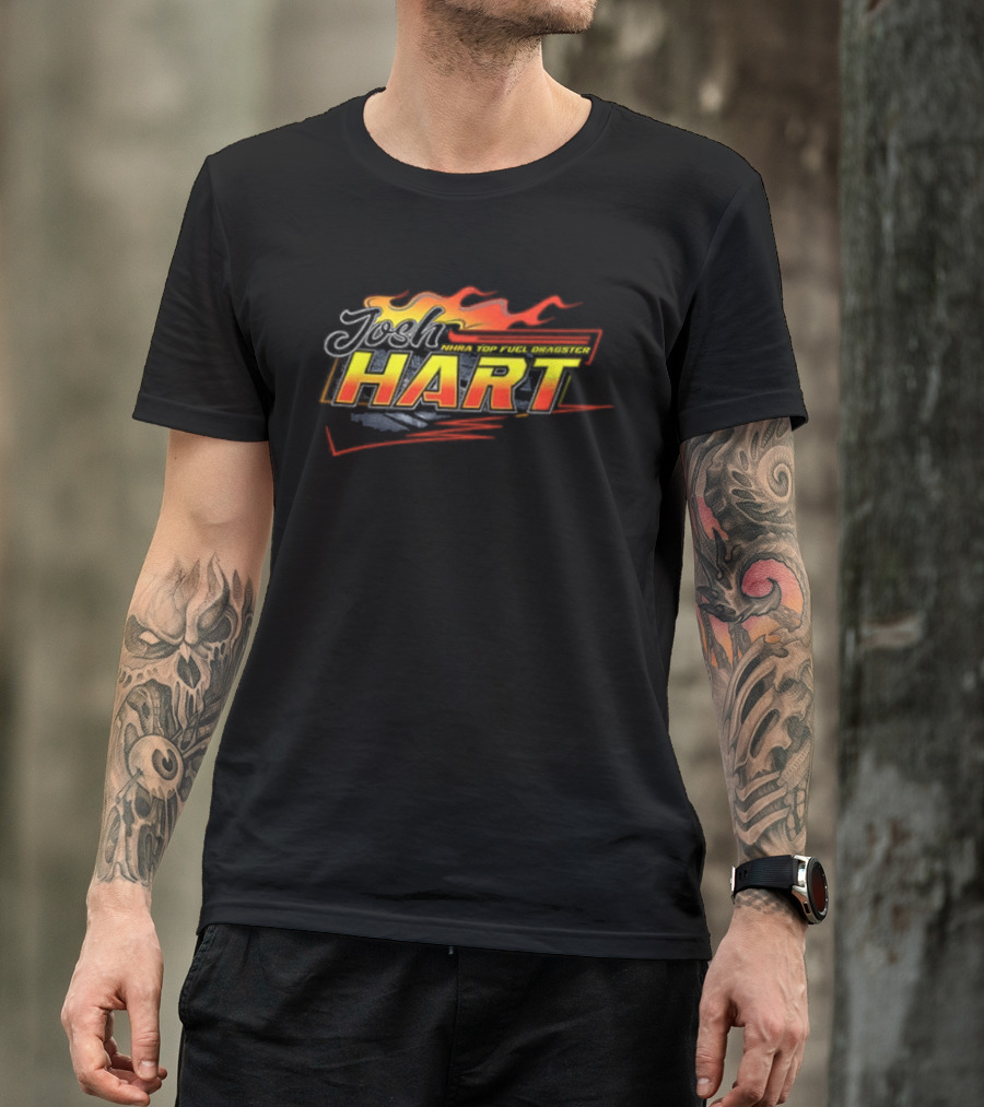 Josh Hart Flames Racing NHRA Top Fuel Dragster 2 Sided T-Shirt