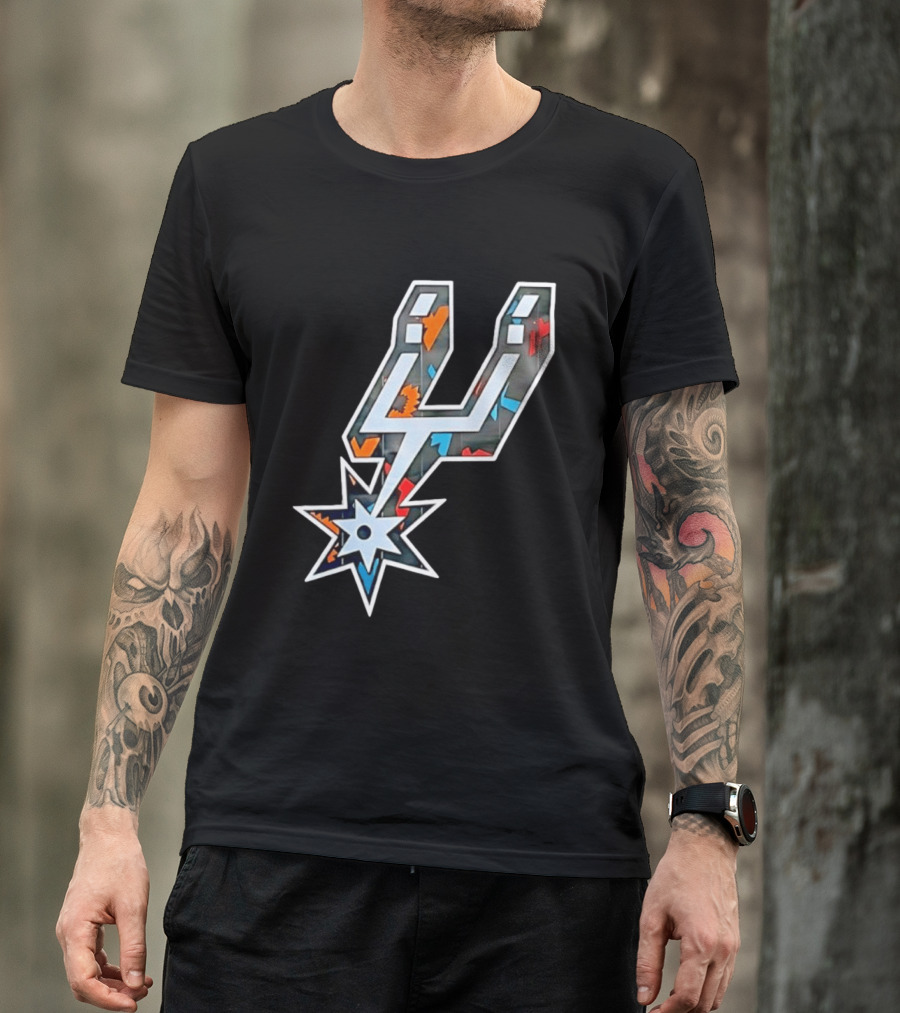 San Antonio Spurs Fiesta Colors Iconic Basketball T-Shirt