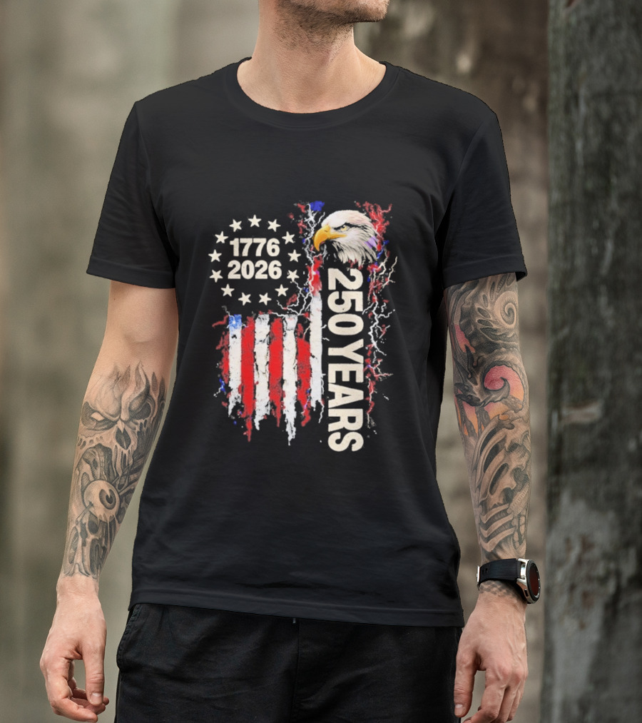 Patriotic Bald Eagle 1776 2026 USA 250 Years Anniversary Celebration T-Shirt