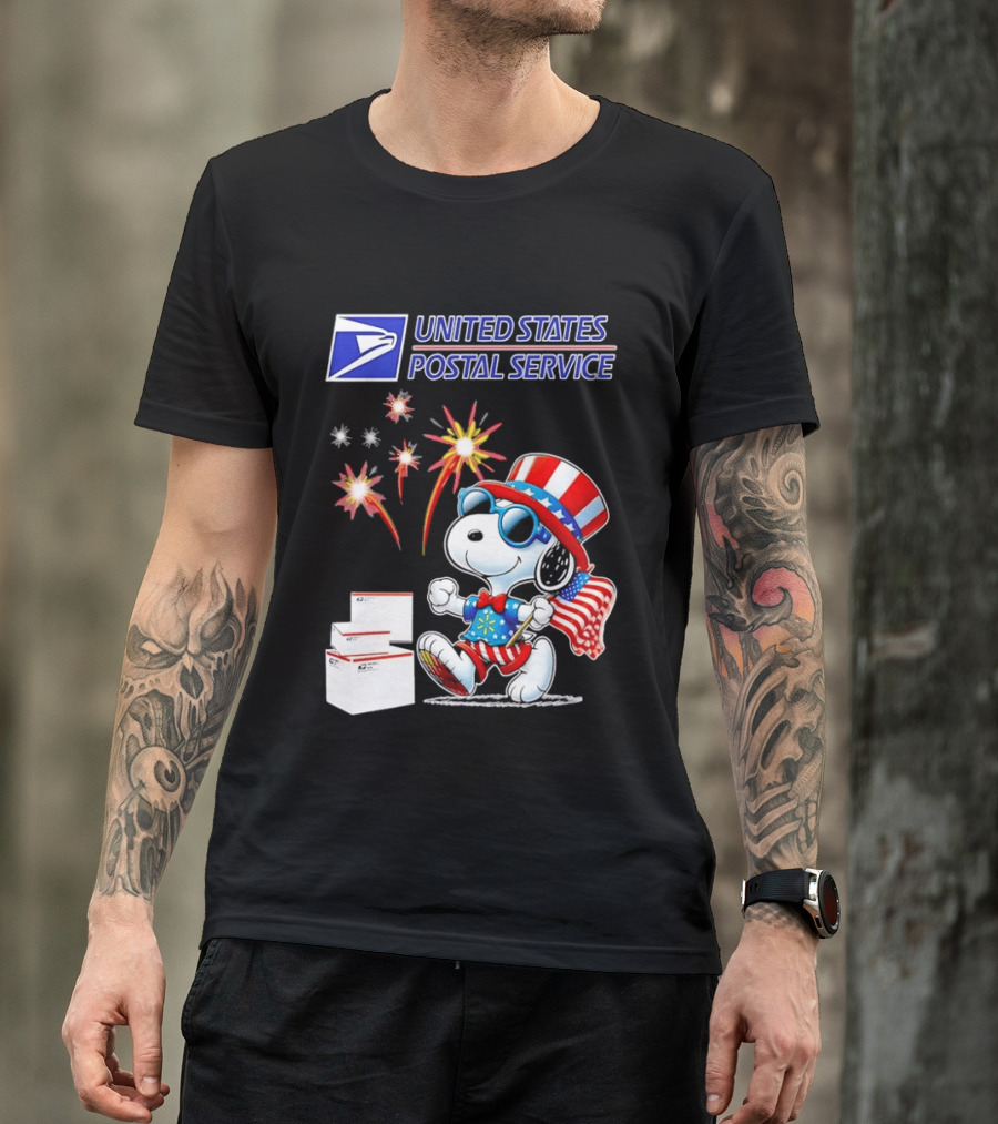 Snoopy Fourth Of July United States Postal Service Patriotic Celebration T-Shirt