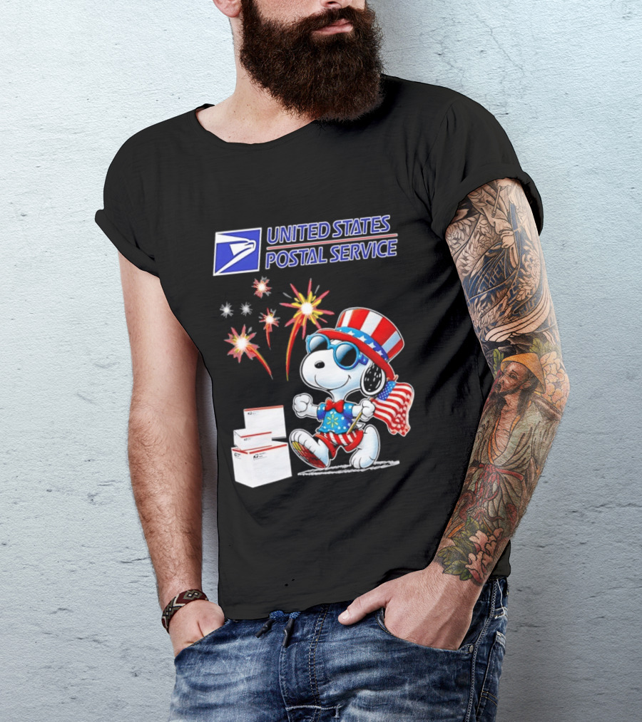 Snoopy Fourth Of July United States Postal Service Patriotic Celebration T-Shirt