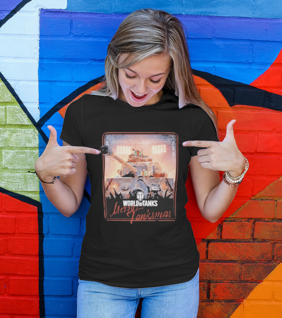 World Of Tanks Merry Tanksmas Holiday Ops Festive Tank T-Shirt
