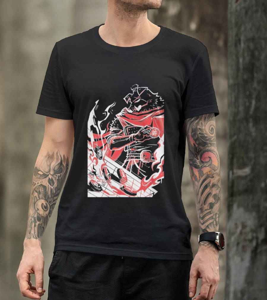 Technoblade Of War Gamer Tribute Epic Medieval Style Scarf And Flames T-Shirt