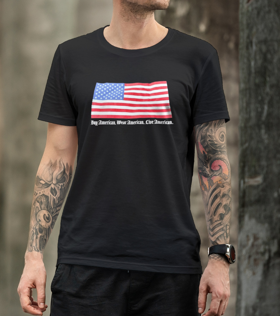 Buy American Wear American Live American Flag Stars And Stripes T-Shirt