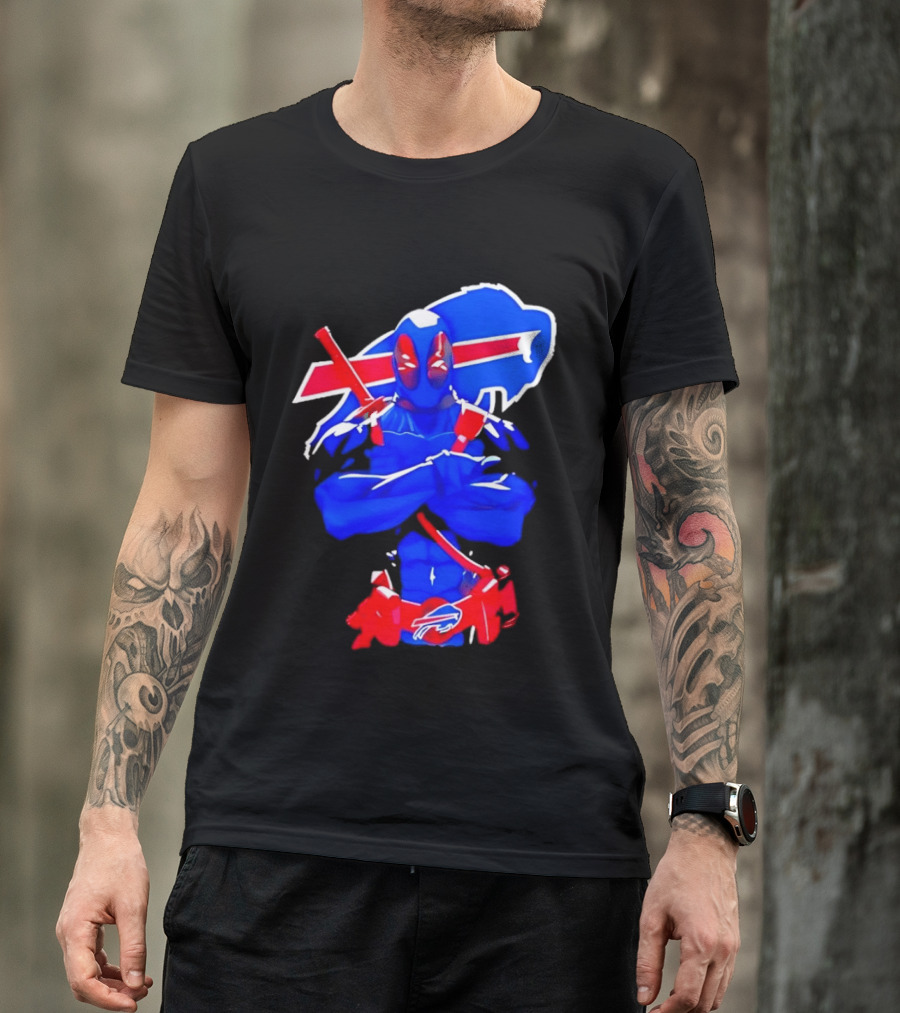 Deadpool Meditation Buffalo Bills Super Hero Football Fan T-Shirt