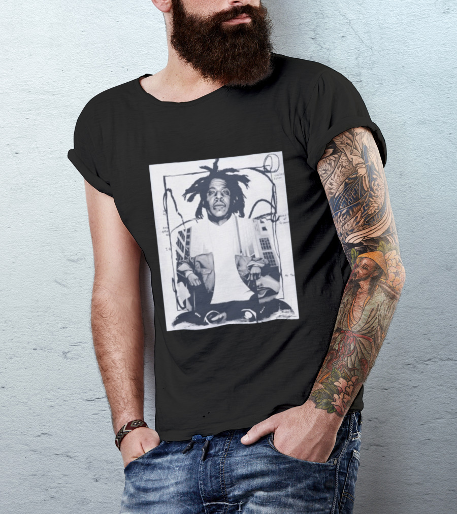 JAY Z Urban Style Portrait With Dreadlocks And Cityscape T-Shirt