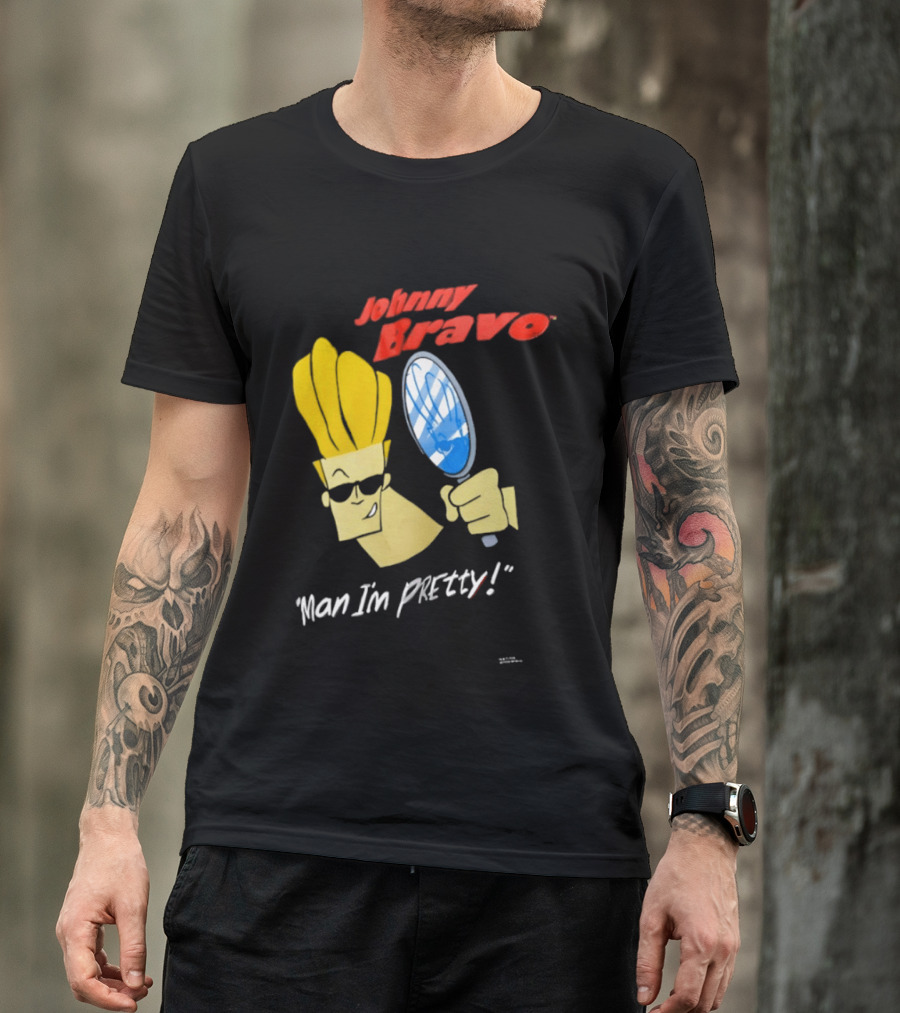 Johnny Bravo Man I'm Pretty Magnifying Mirror T-Shirt