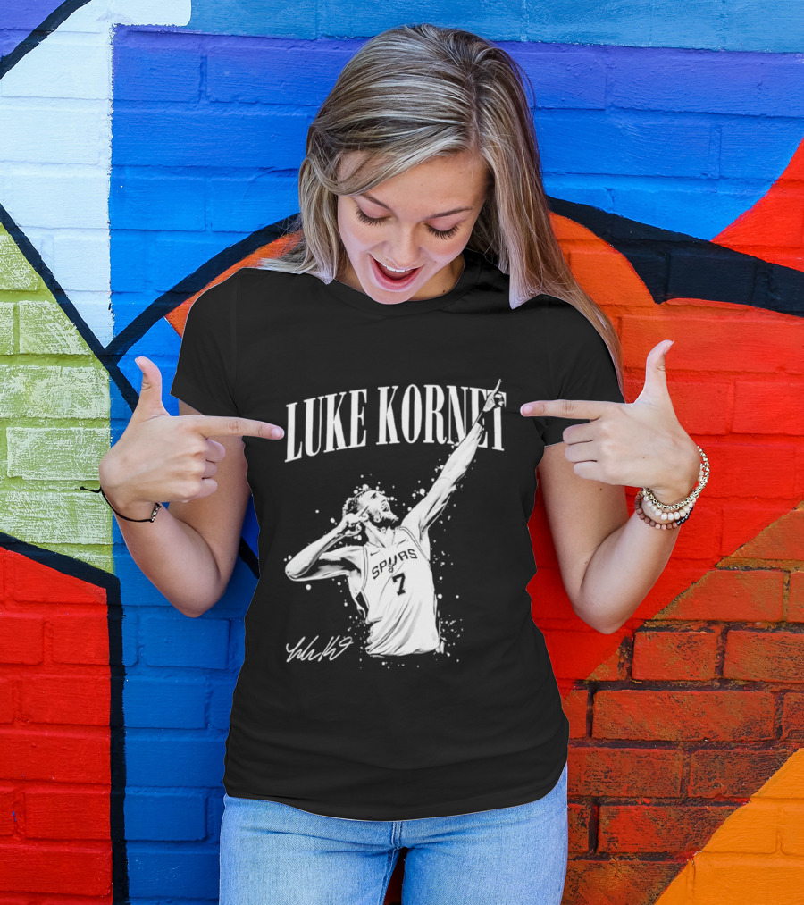Luke Kornet San Antonio Basketball Number 7 Signature T-Shirt