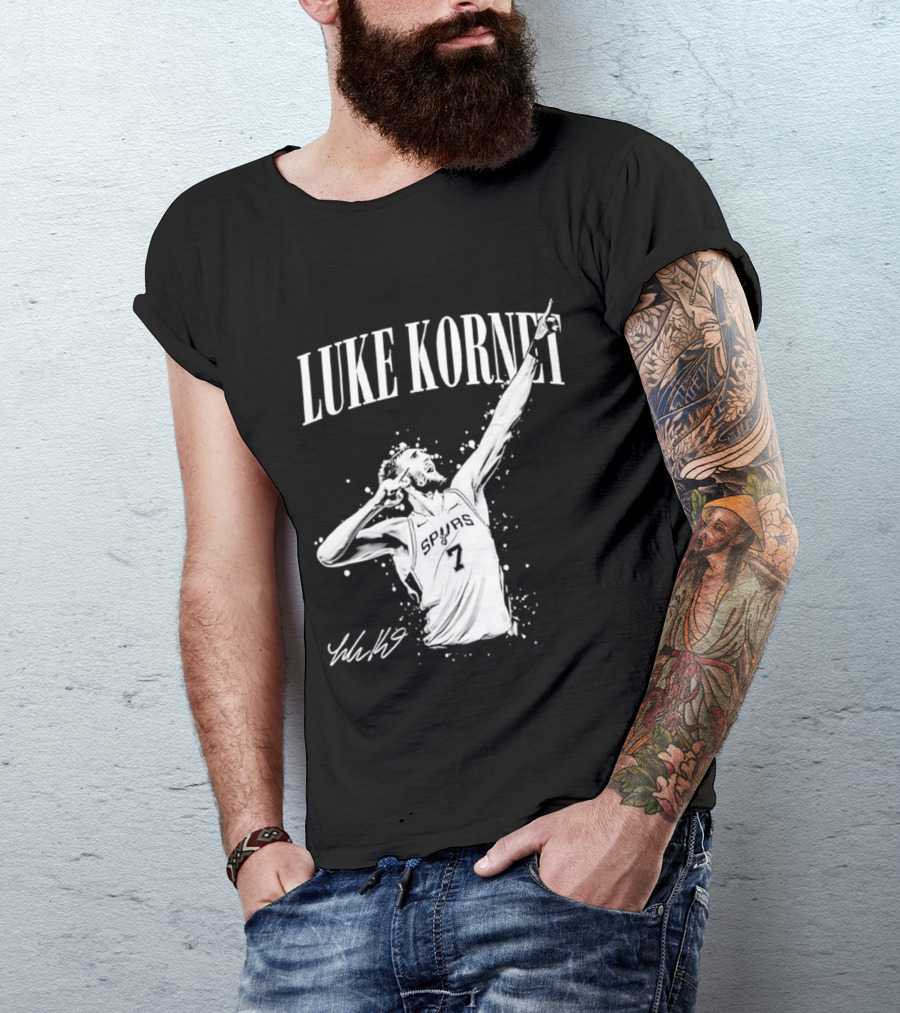 Luke Kornet San Antonio Basketball Number 7 Signature T-Shirt