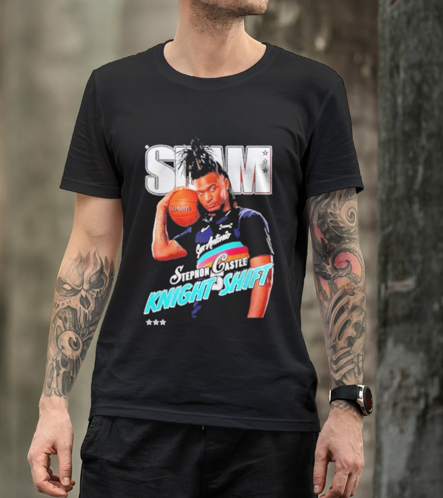 San Antonio Spurs Stephon Castle Slam Knight Shift T-Shirt