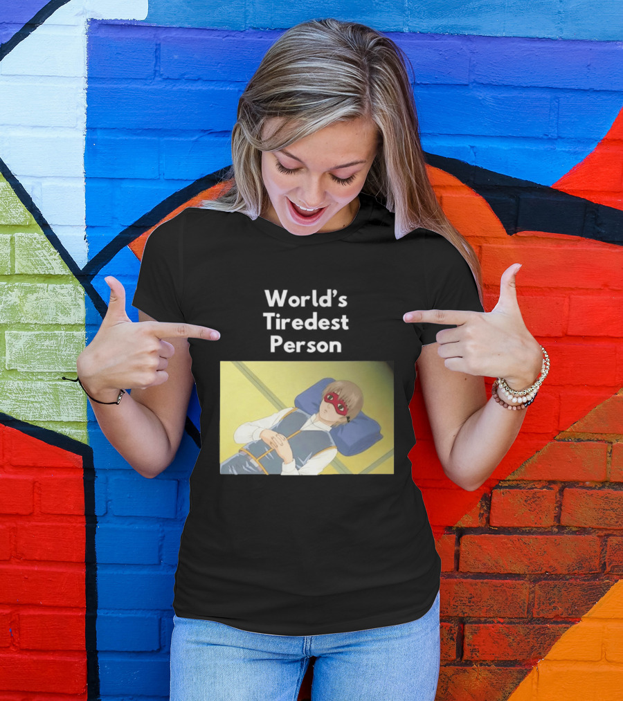 Okita Sougo World's Tiredest Person Anime Character Relaxing T-Shirt