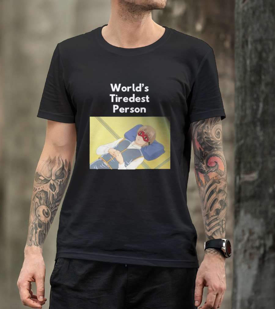 Okita Sougo World's Tiredest Person Anime Character Relaxing T-Shirt
