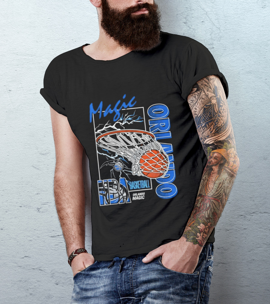 Magic Orlando Basketball NBA Lightning Swish T-Shirt