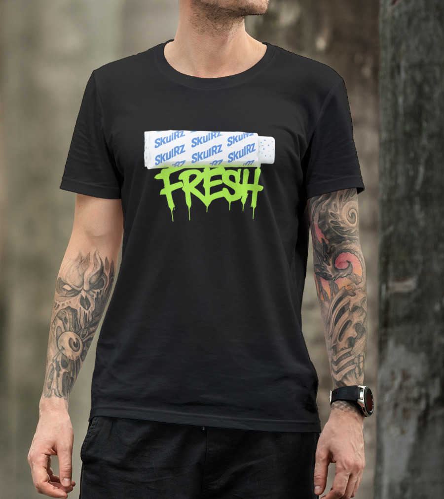 Skulrz Fresh Gum Stylized Wrapper And Green Dripping T-Shirt