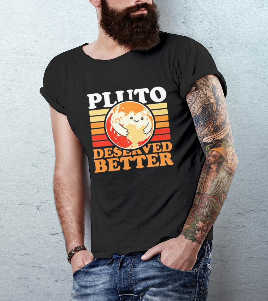 Pluto Deserved Better Cute Cartoon Planet Space Science Astronomy Universe T-Shirt