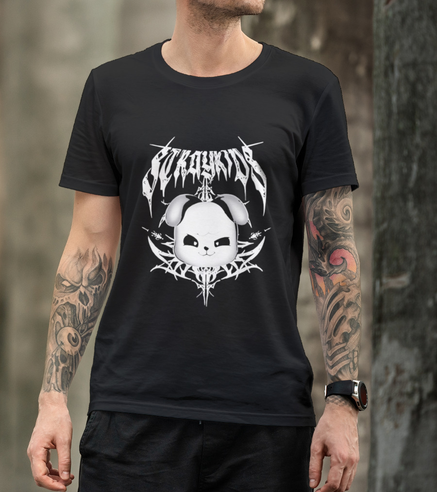 PuppyM Stray Kids Death Metal Style Band T-Shirt