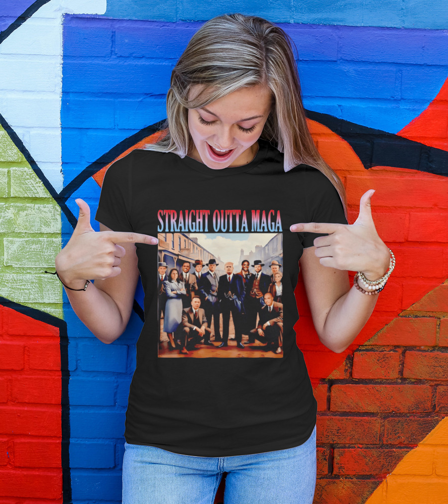 Straight Outta MAGA Donald Trump Elon Musk Tucker Carlson Vivek Ramaswamy Peaky Blinders T-Shirt