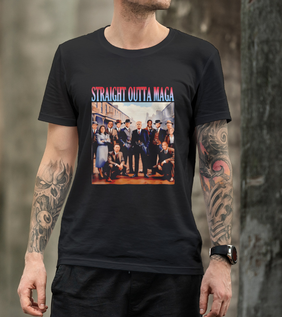 Straight Outta MAGA Donald Trump Elon Musk Tucker Carlson Vivek Ramaswamy Peaky Blinders T-Shirt