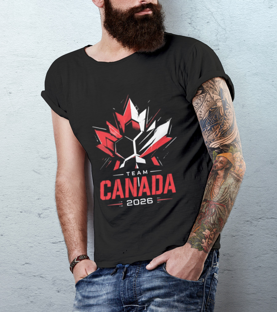 Team Canada 2026 Maple Leaf Geometric Sport Team Canada 2026 T-Shirt