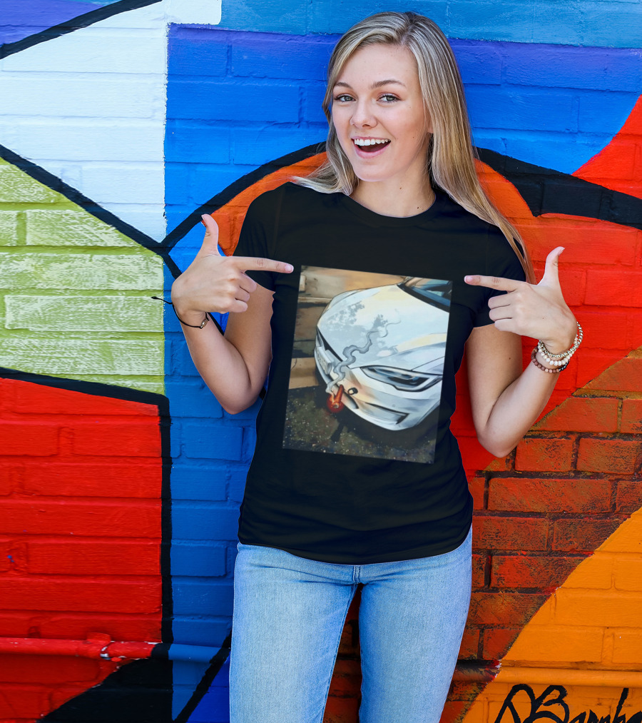 Tesla Car Smoking Light It Up T-Shirt