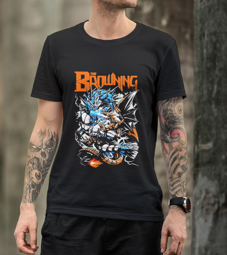 The Browning Cybernetic Dragon Sci Fi Fantasy Heavy Metal Battle T-Shirt