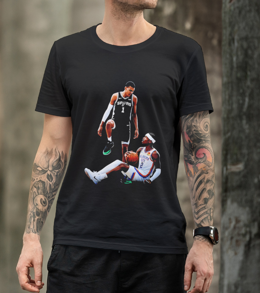 Victor Wembanyama Spurs Number 1 Vs Oklahoma City Number 2 Basketball Matchup T-Shirt