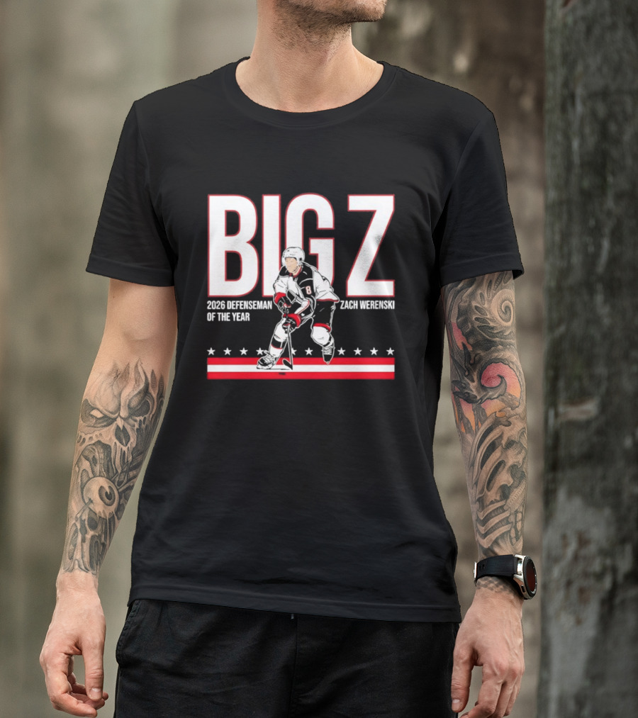 Big Z Zach Werenski Columbus Blue Jackets 2026 Defenseman Of The Year T-Shirt