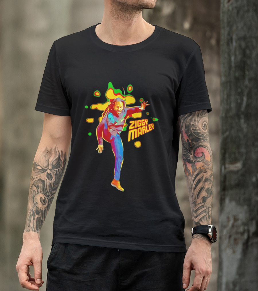 Ziggy Marley Vibrant Reggae Music Legend Performance T-Shirt
