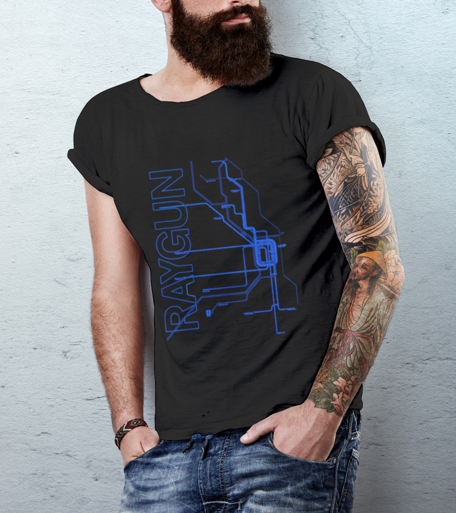 RAYGUN Chicago L Train Map T-Shirt
